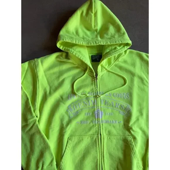 Denim Tears ADG Zip Hoodie Lime Green Sz L
